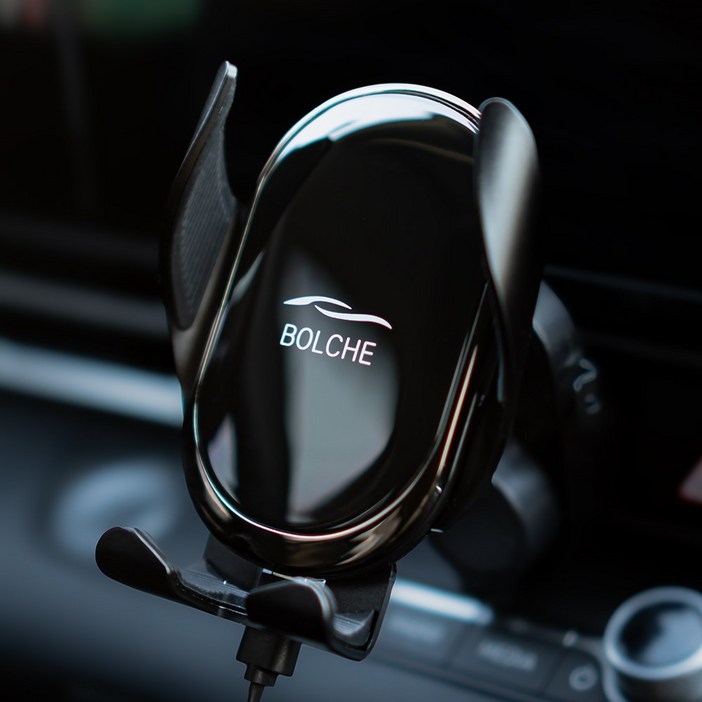 볼체 차량용 핸드폰 15W 무선충전 송풍구 거치대 BCNHH02, 블랙무선충전형, 1개