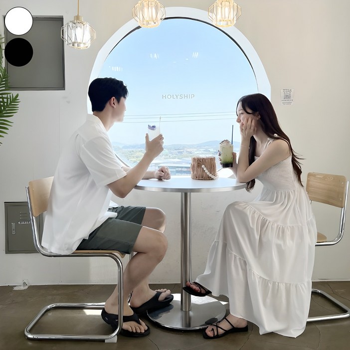 가비진 여성용 스모크 끈 롱 원피스 무지 카라 반팔셔츠 남녀 커플룩 시밀러룩 휴가룩 바캉스룩 세트 남여개별구매