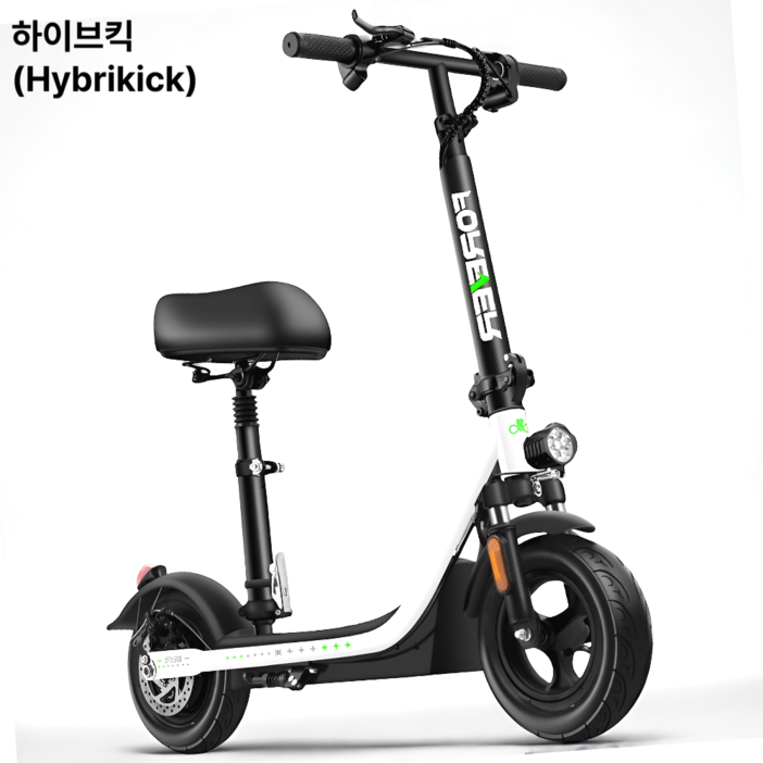 하이브킥 전동킥보드 성인 접이식 탈착형 안장 고출력 LED라이트, 하이브 화이트, 12 Ah, 1개