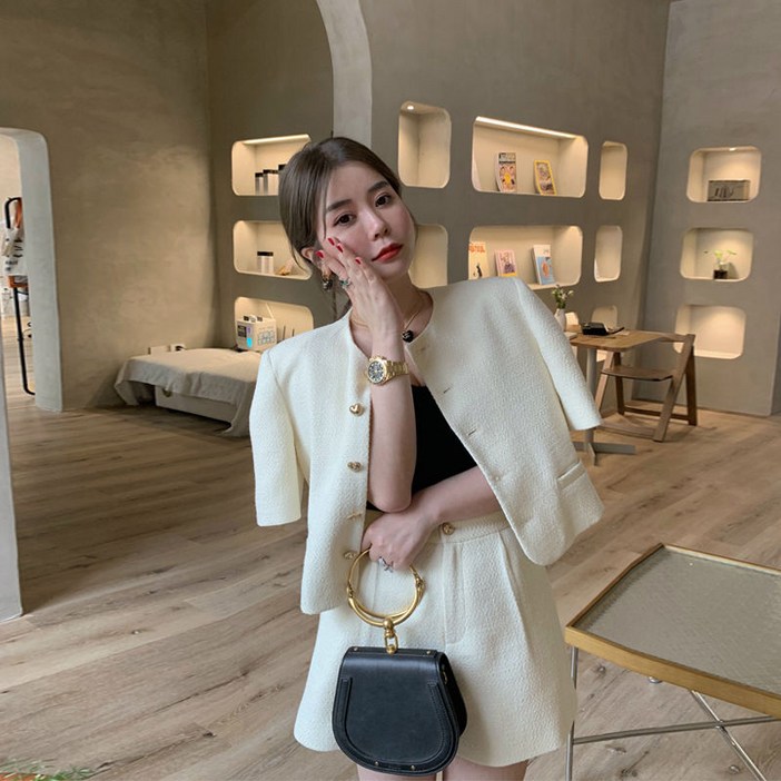 빛나는 판다 FC0031 트위드자켓 반팔세트1+1 여름