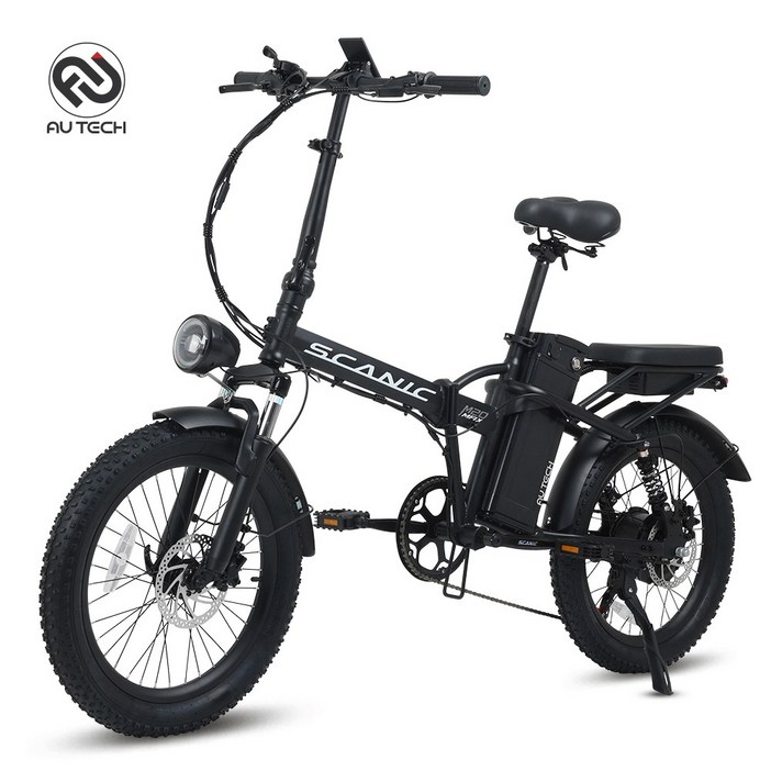 AU테크 스카닉 M20 MAX 바팡모터 최대 850W 접이식 전동 전기자전거 48V 10Ah 블랙무광, 50.8cm20인치
