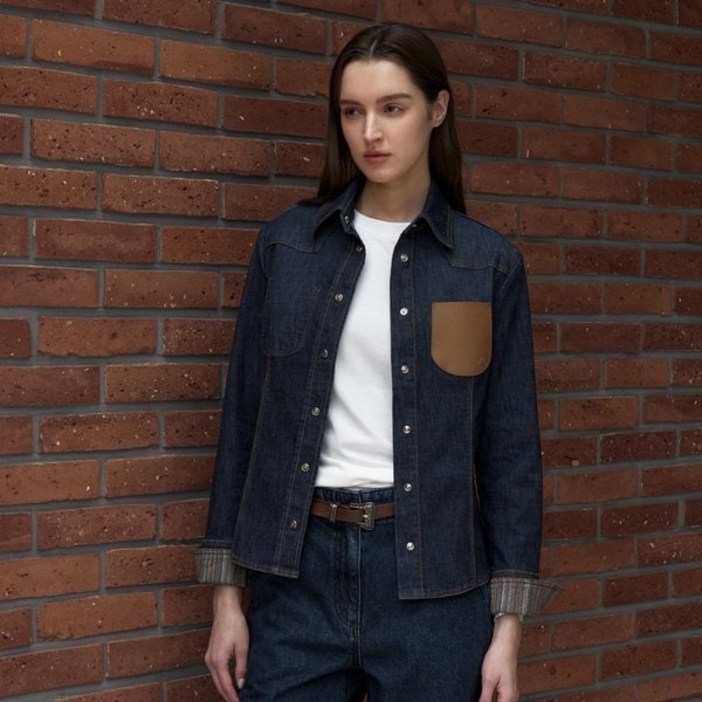 미크베 Washing texture span denim jacket M4C104 357967