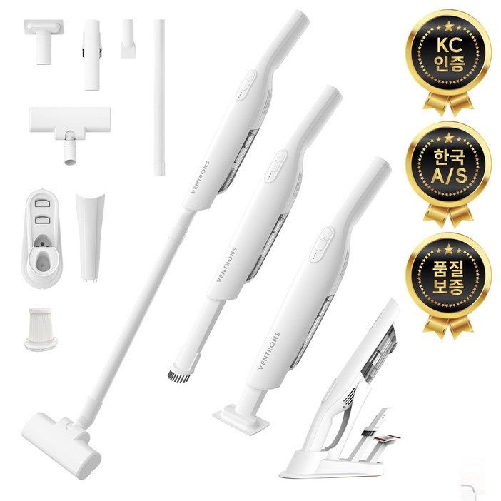 최신형 벤트론스 무선 스틱 청소기 미니 핸디형 청소기 진공 청소기 충전거치대브러쉬필터 증정