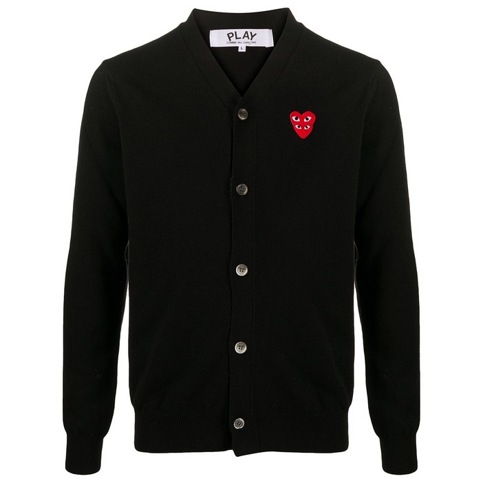 꼼데가르송플레이 하트 로고 버튼다운 가디건
