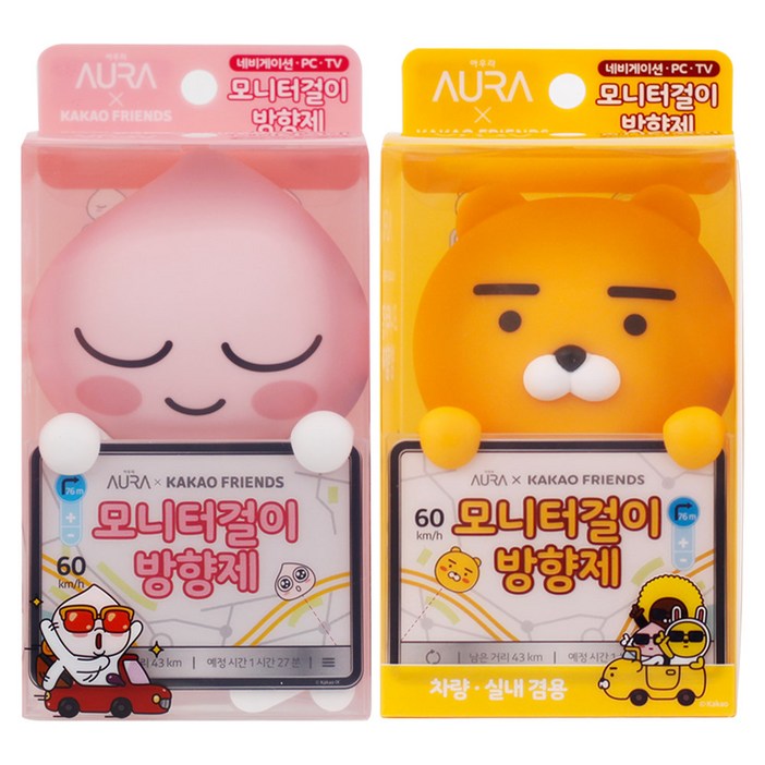 아우라 카카오프렌즈모니터걸이 방향제 어피치라이언, 1개