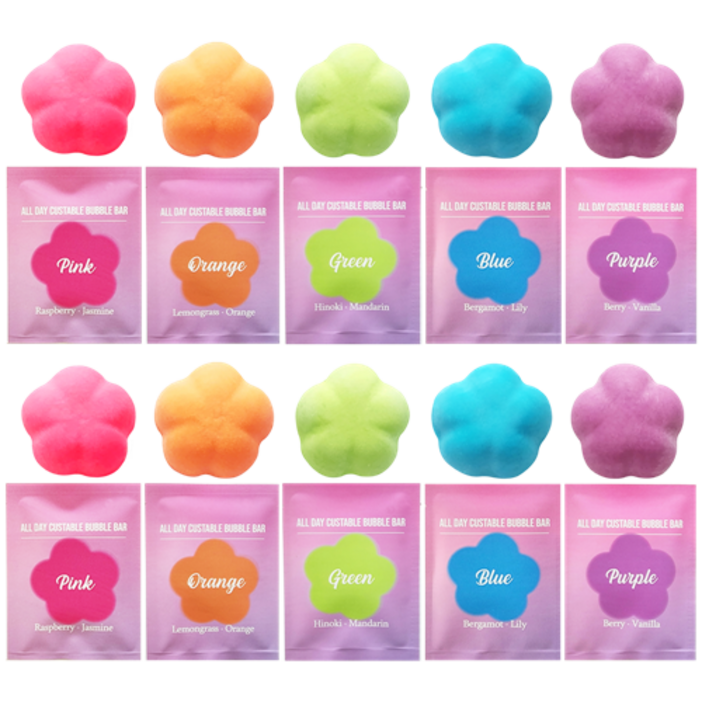 국내생산 10팩 거품 입욕제 올데이 커스터블 버블바 30g