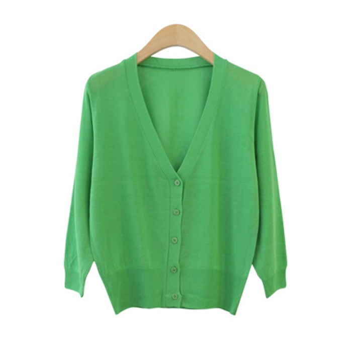 제니트 여성용 모븐 7부 브이넥 가디건 G990