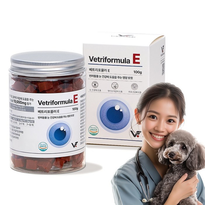 베트리포뮬러 반려동물 종합유산균영양제 관절 피부 면역 오메가3, 100g, 1개, E 눈영양제 루테인