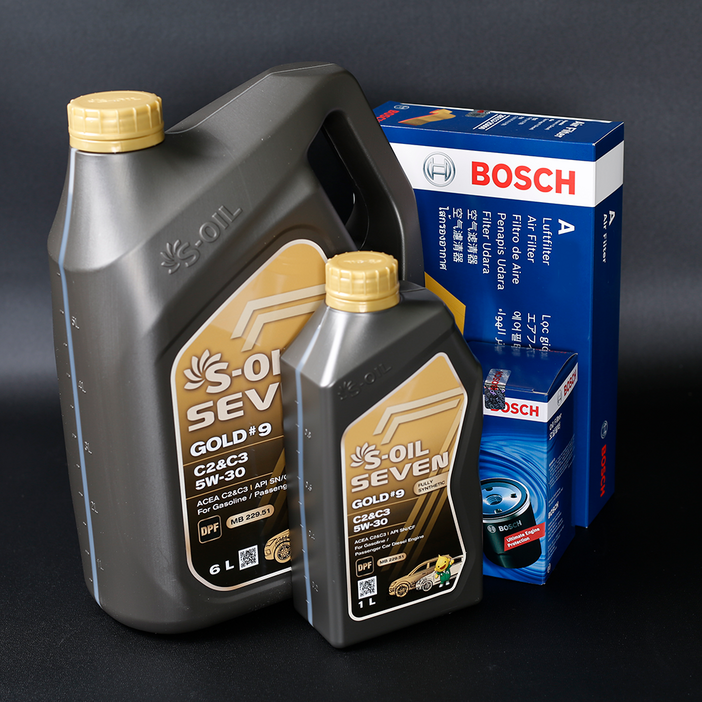 그랜드 스타렉스 엔진오일 필터 세트 세븐골드 C2C3+O1188+A2204