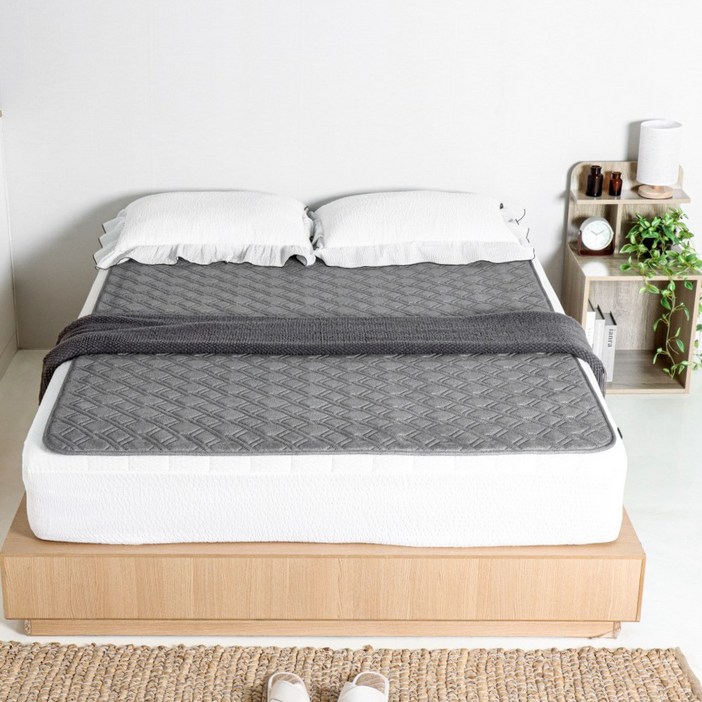 스마트폰 앱연동 몽비오스 국산 EMF 전자파없는 워셔블 극세사 그래핀 탄소매트 IOT 카본 전기매트 3H한일온열기, 01.딥멜란지, 01.싱글100x200