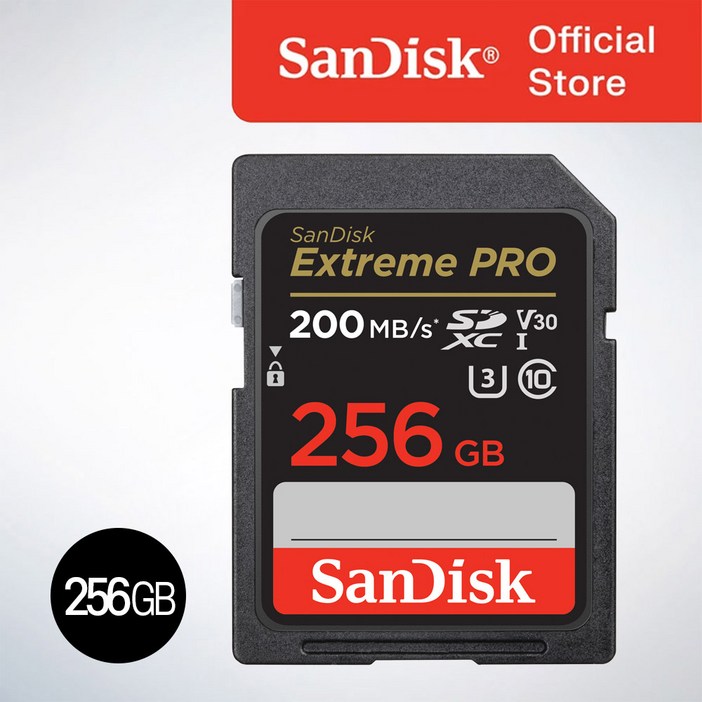 샌디스크코리아 공식인증정품   SD메모리카드 SDXC  Extreme Pro 익스트림 프로 UHS-I SDXXD 256GB