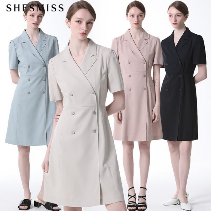 쉬즈미스 더블버튼 숏 원피스  택가격  248000원