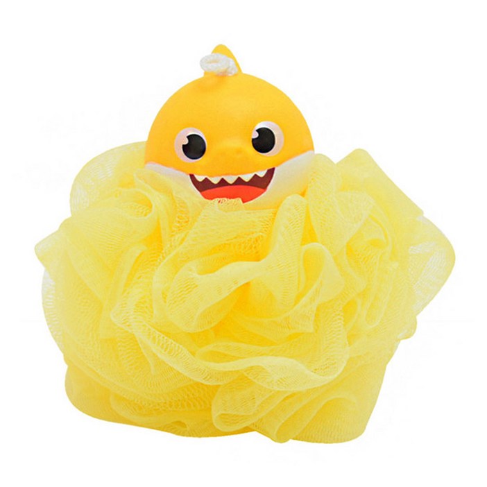 핑크퐁 샤워볼 유아 샤워타월, 옐로우아기상어, 1개