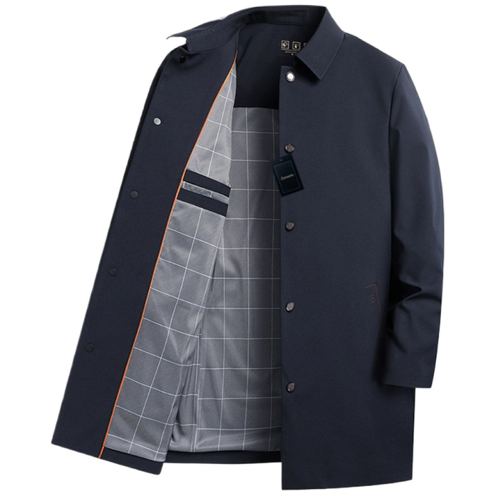 Zenaris 중년남자 트렌치 반코트 춘추 하프 정장자켓 아우터 카라넥 얇은 싱글 재킷 상의