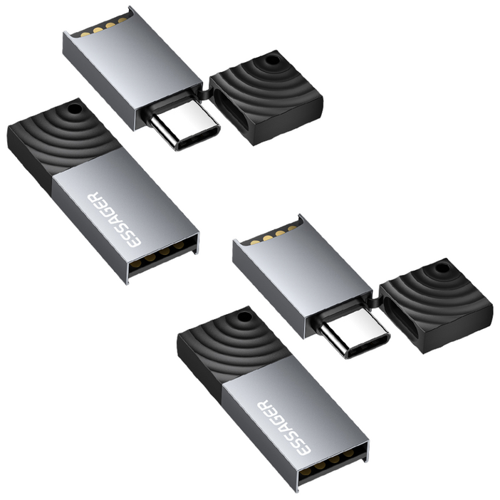 Essager USB 2.0 C타입 마이크로 SD 카드리더기, 2개