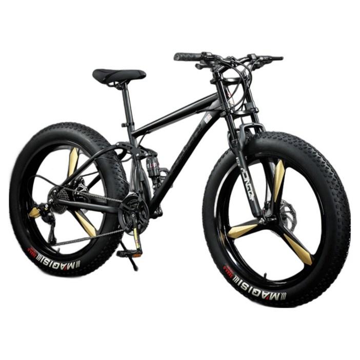 HQ 풀샥 팻바이크 오프로드 MTB 광폭 산악자전거, 다크그레이 3블레이드 휠, 1개