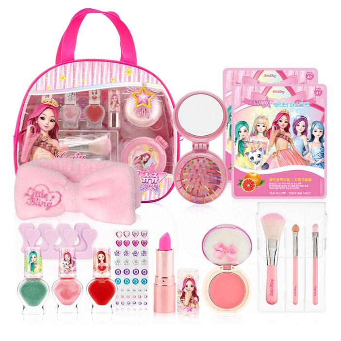 리틀블링 시크릿쥬쥬 별의여신 어린이 뷰티화장 가방 세트