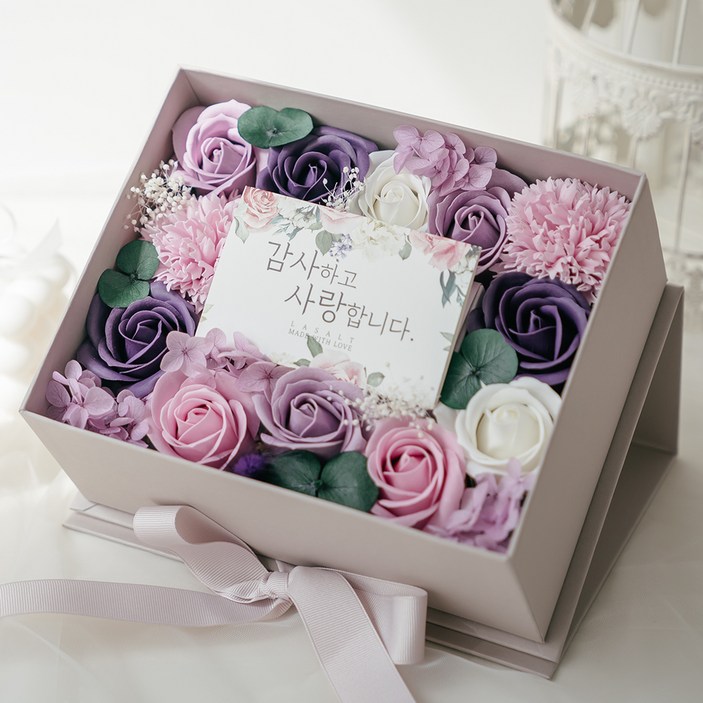 라솔트 플라워 반전 용돈박스 쇼핑백, 퍼플, 1세트