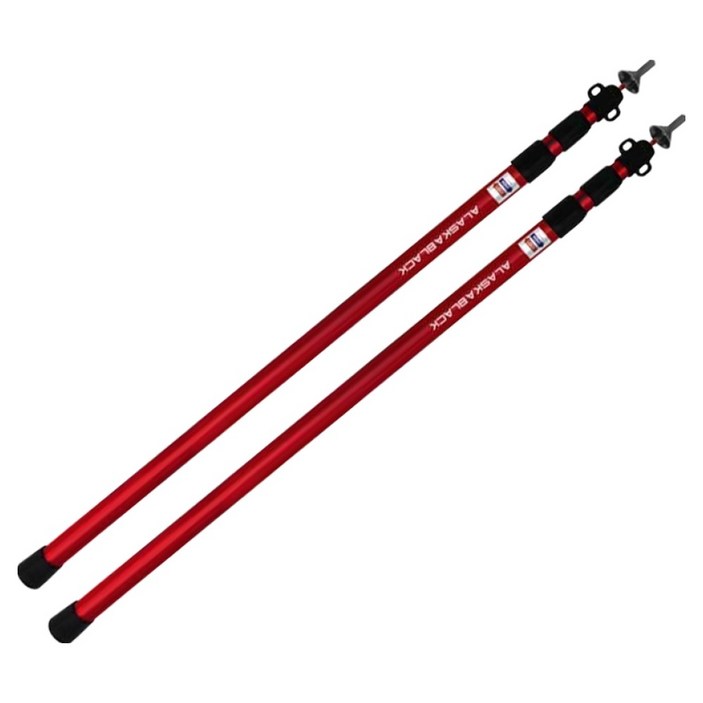 알래스카블랙 슬라이드 알루미늄 길이조절 가변 3단 폴대 레드