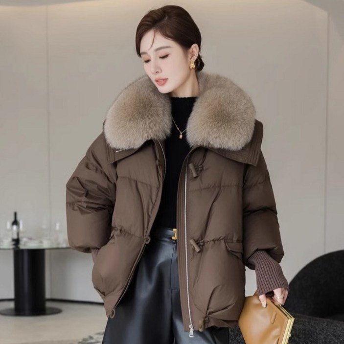 반야스토리 여성용 겨울용 빅카라 시보리 패딩 자켓 PP114