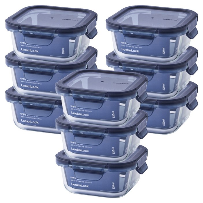 락앤락 인디고 글라스, 9개, 520ml