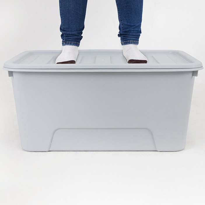가쯔 마카롱 리빙박스, 라이트그레이, 72L, 4개