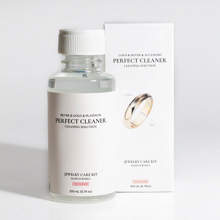 솔앤솔 올인원 금 은 퍼펙트 클리너 200ml + 핀셋 + 폴리싱천 세트