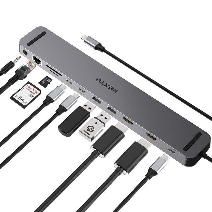 넥스트유 도카우 USB C타입 11in1 멀티허브 노트북 도킹스테이션 1371DC8K