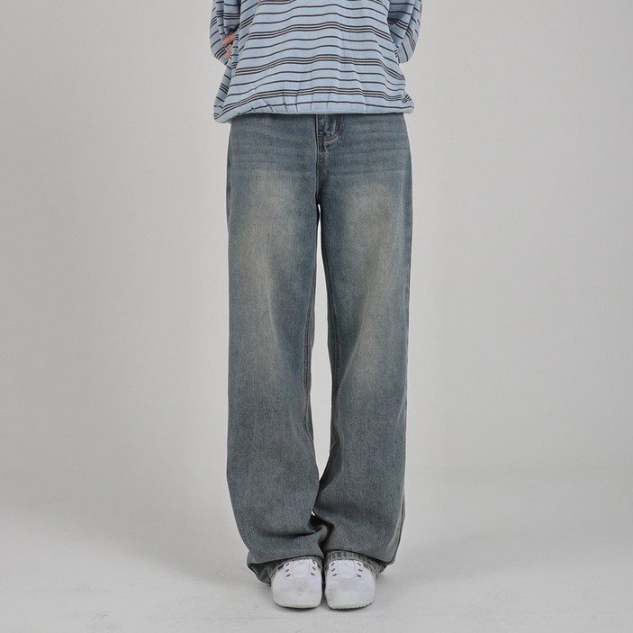 수비진 여성용 롱숏 워싱 일자핏 청바지 75231