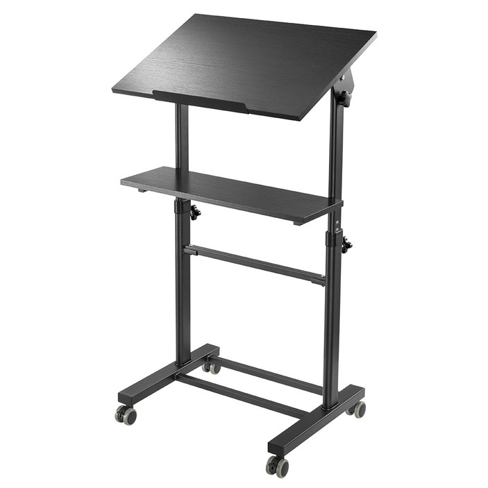엔산마운트 WST01A 상판각도기능 이동식 강의대, Black Fine texture Black