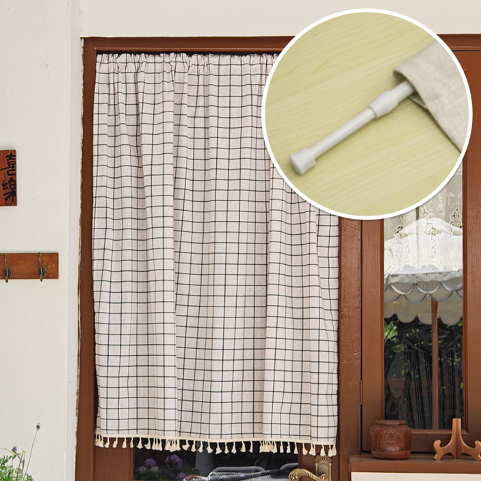 륀레브 다용도 주방 커튼 창문 바란스 2종 커튼봉 포함 30 40 50 60 70 80 90 100 110 120