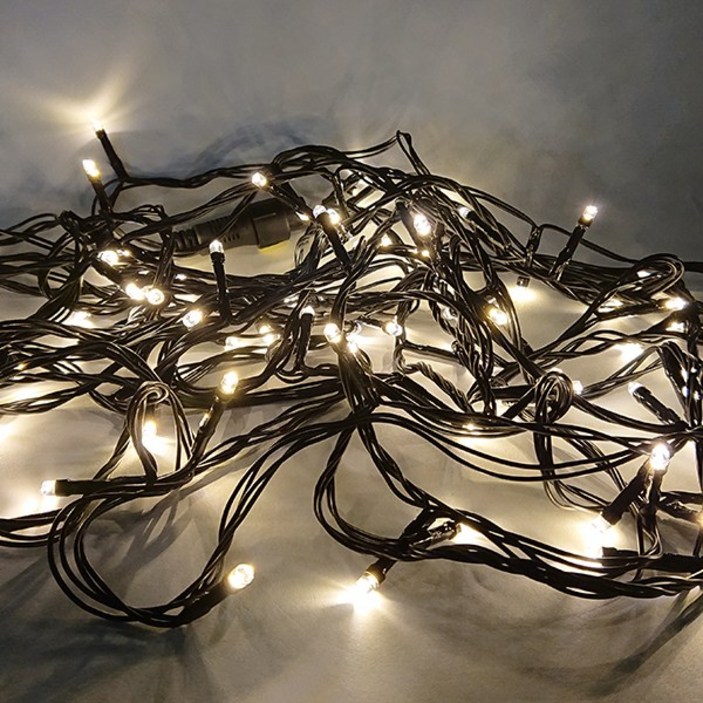 선세이브 LED 은하수 100구 검정선+정류기 세트 크리스마스 트리전구, 전구색