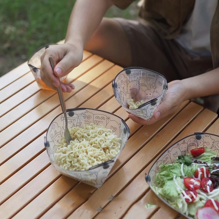 대성 접이식 휴대용 캠핑 식기 세트