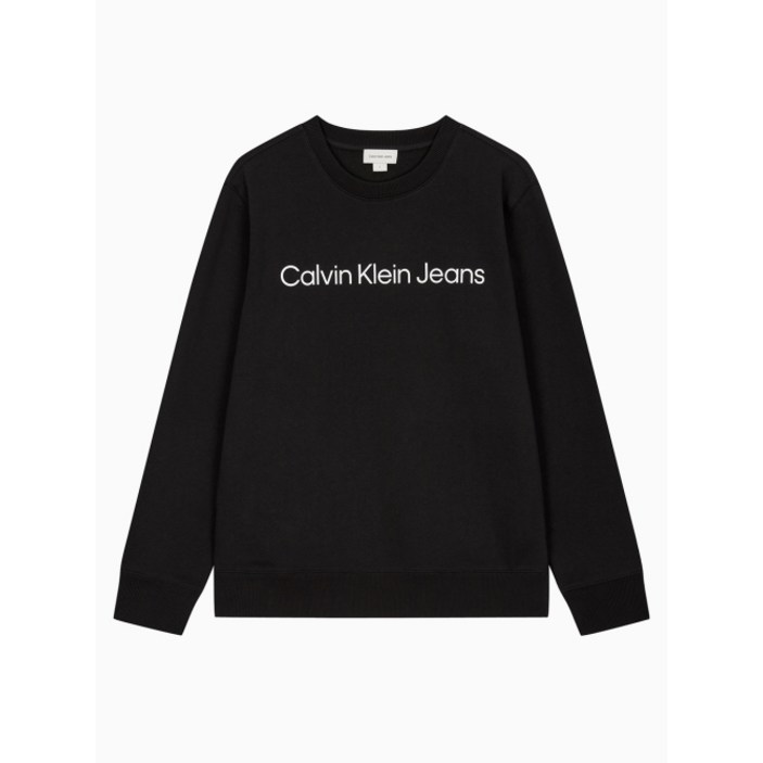 캘빈클라인 진 CALVIN KLEIN JEANS 남성 레귤러핏 인스티튜셔널 로고 기모 스웻셔츠 블랙 J326967BEH 689550