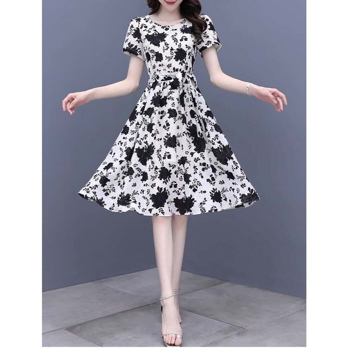 YioYcc 여성 빅사이즈 원피스 바캉스 원피스 롱원피스 우아하고 심플한 질감