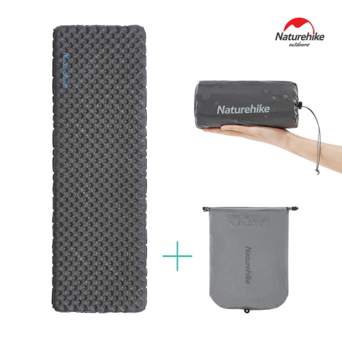 네이처하이크 초경량 스퀘어 에어매트 3.5 싱글 캠핑 1인용 미니멀 백패킹, 그레이