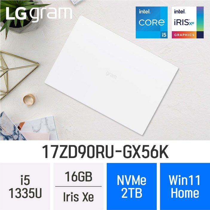 [당일출고] LG전자 2023 그램17 13세대 17ZD90RU-GX56K - 최신형 업무용 노트북, W, 17ZD90RU-GX56K, 2TB, 16GB, WIN11 Home