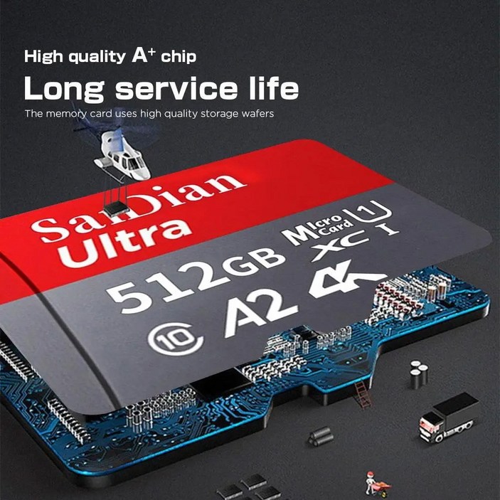SanDian 마이크로 SD카드 512GB 1TB, 1TB, 1개