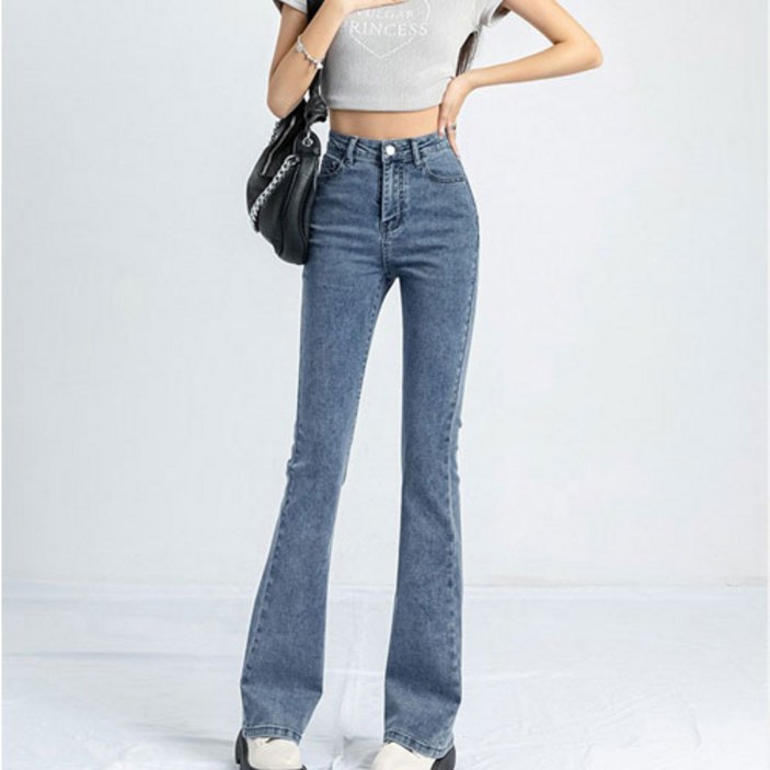 블링푸루 여성 스판 부츠컷 청바지 데님 팬츠 빅사이즈 3컬러 BP-103