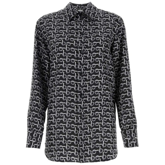 버버리 B 실크 셔츠