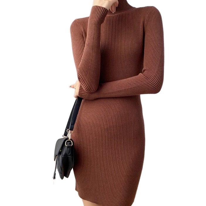 셀럽당 반폴라 니트 원피스 여 추동 슬림 이너 쇼트 타이트 니트 스커트M2654