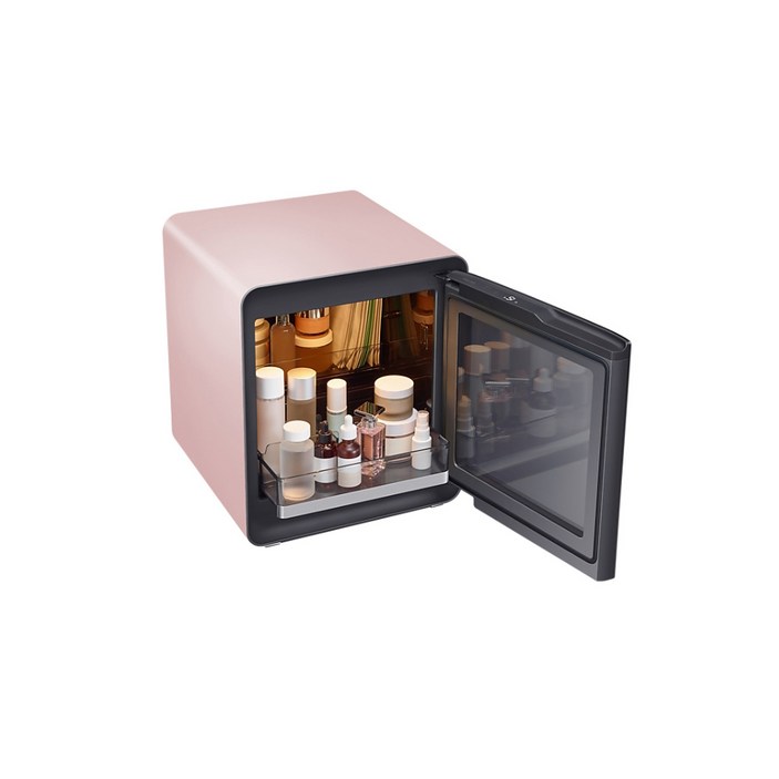 삼성 CRS25T9500PSC [뷰티&헬스 수납존 세트] 큐브 냉장고(투명도어) 25L (프라임 핑크) T