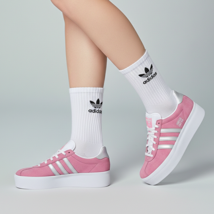 아이다스 가젤 키높이 스니커즈 핑크 키작녀 발편한 통굽 스웨이드 여성 운동화