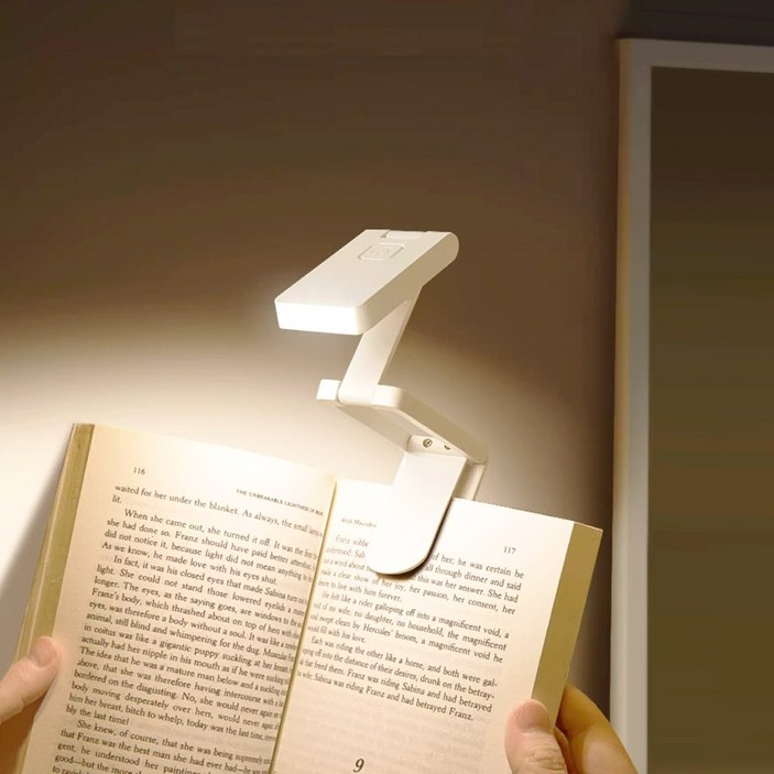 리와트 무선 미니스탠드 집게 클립 북라이트 독서등 휴대용 LED 공부등 LC-127, 화이트