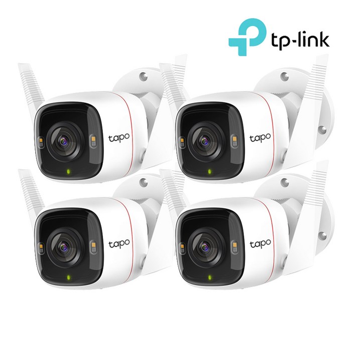 티피링크 Tapo C320WS 4팩 실외용 WiFi 야간 풀칼라 카메라 4세트 홈캠 티피링크 Tapo C320WS 4팩 실외용 WiFi 야간 풀칼라 카메라 4세트 홈캠