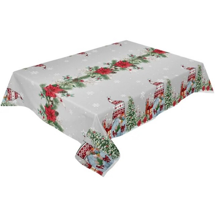 크리스마스 식탁보 홈카페 파티 테이블보 눈사람 눈송이 축제 장식 테이블 커버, 직사각형 커피, 없음, 48.LXM90276 - 138x275cm