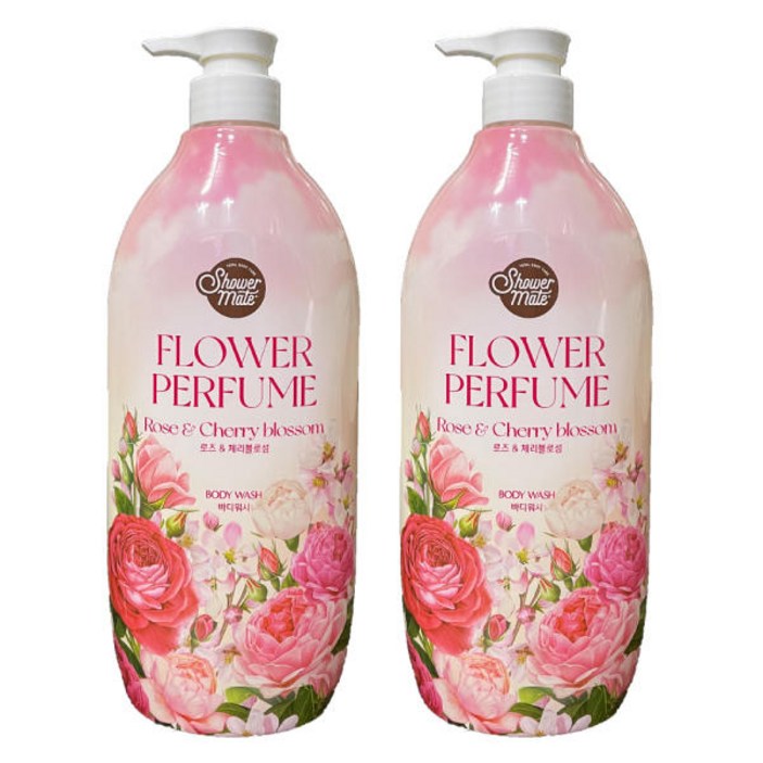 샤워메이트 내추럴 퍼퓸 바디워시 체리블라섬, 900ml, 2개