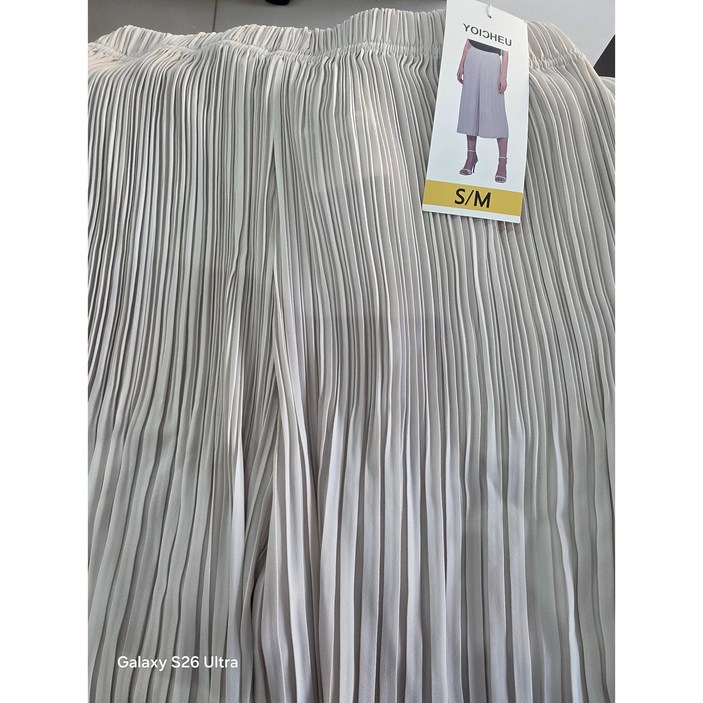 요이츠 여성 더블 플리츠 와이드 바지 코스트코.아이보리 SM