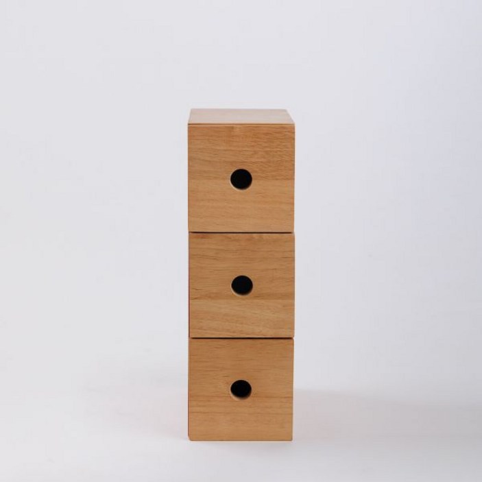 무인양품 고무나무 소품 수납 3단