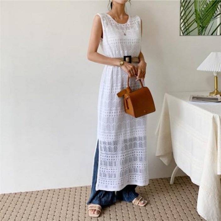 썸머 니트 롱 원피스 더프랑